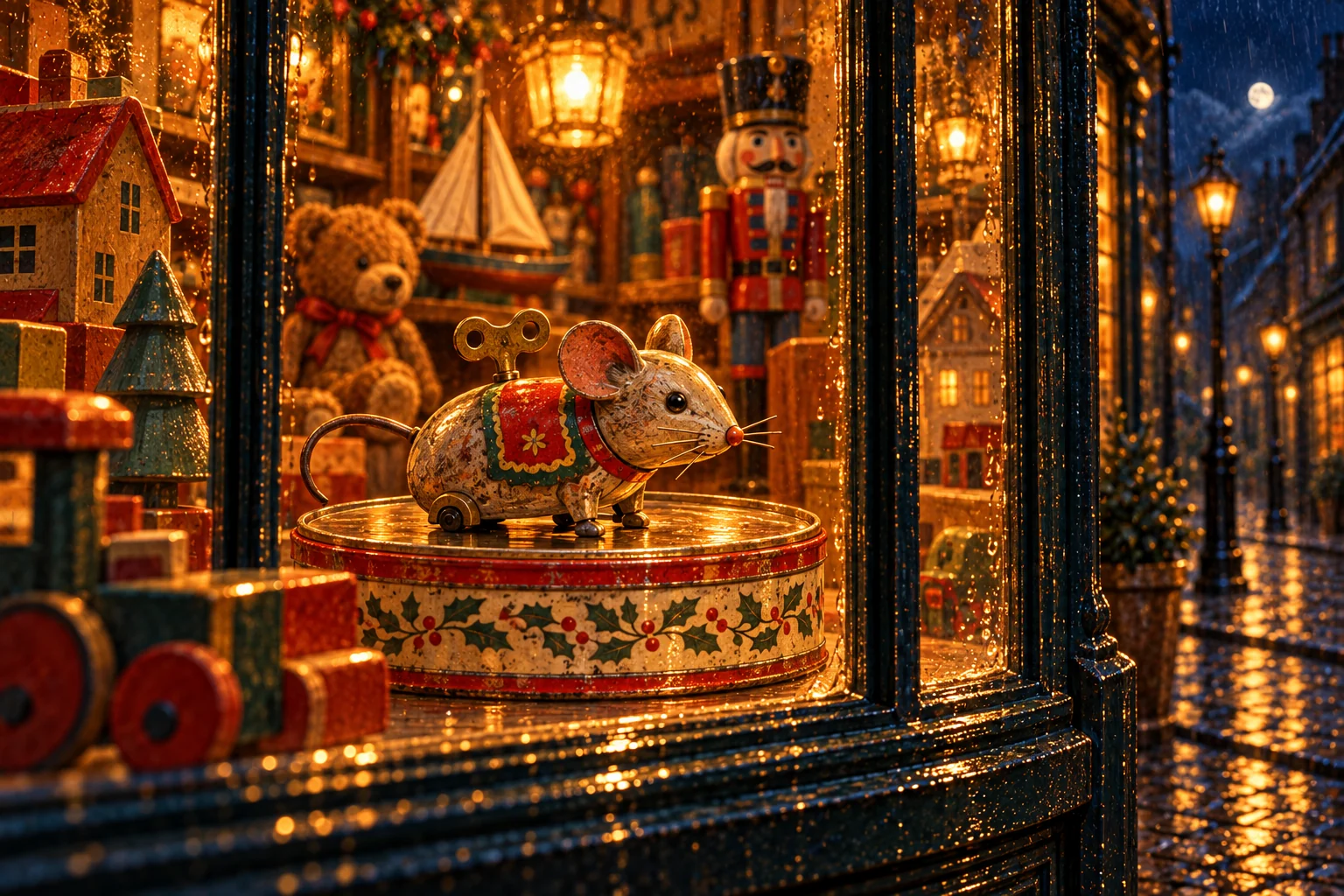 The clockwork mouse in Bellweather’s window.